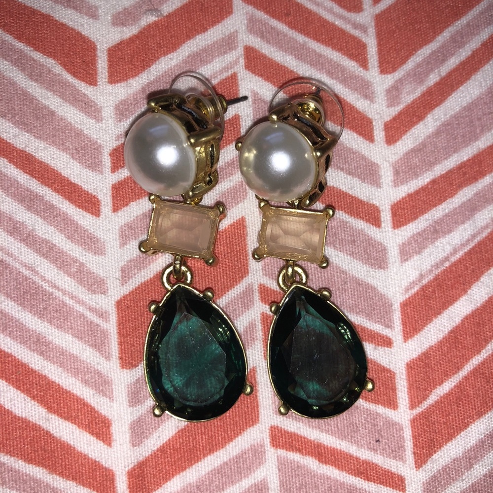 Pearl and stone earrings
